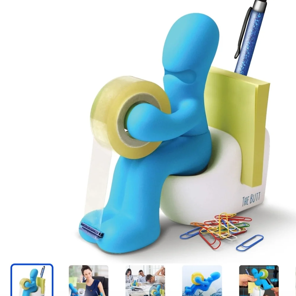 Tape Dispenser & Desk Organizer Gag Gift Butt Seat